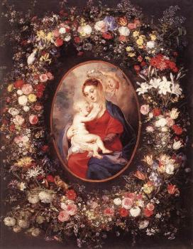 Peter Paul Rubens : The Virgin and Child in a Garland of Flower